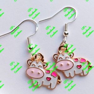 Strawberry Cow Earrings
